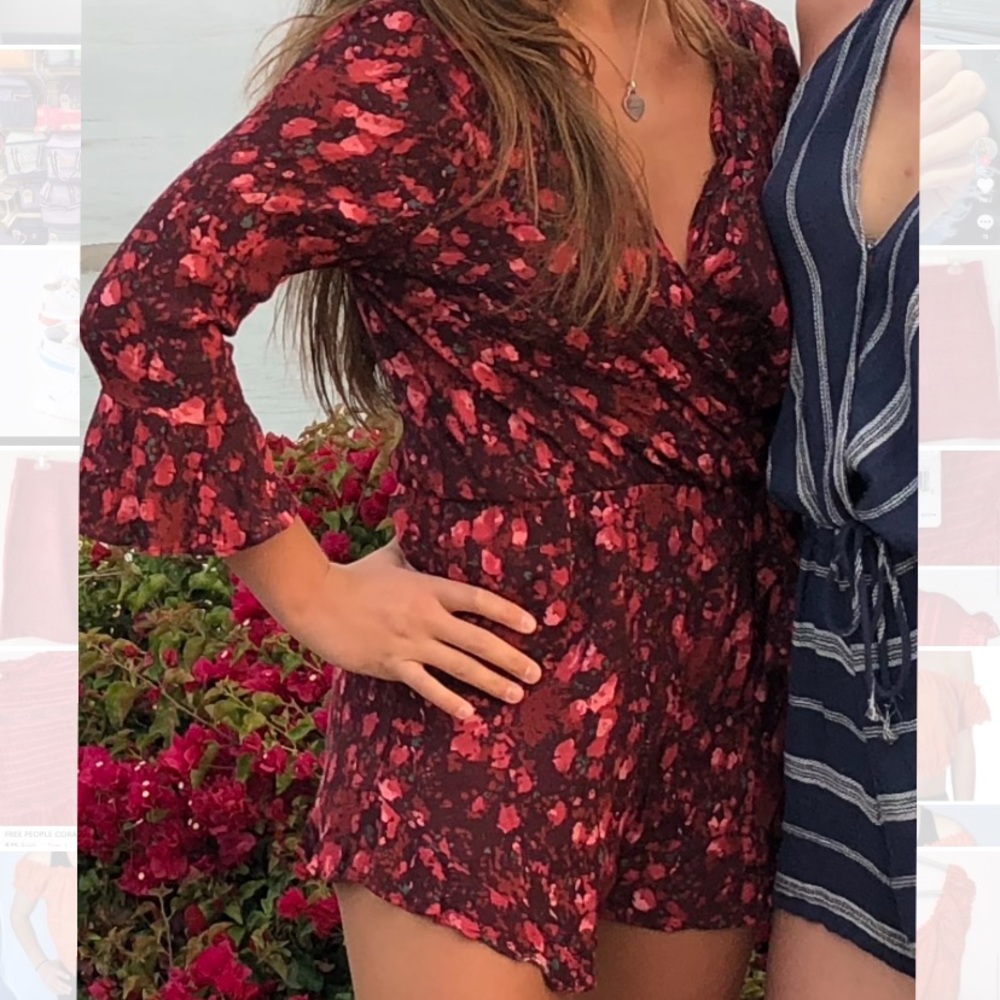 FREE PEOPLE FLORAL ROMPER